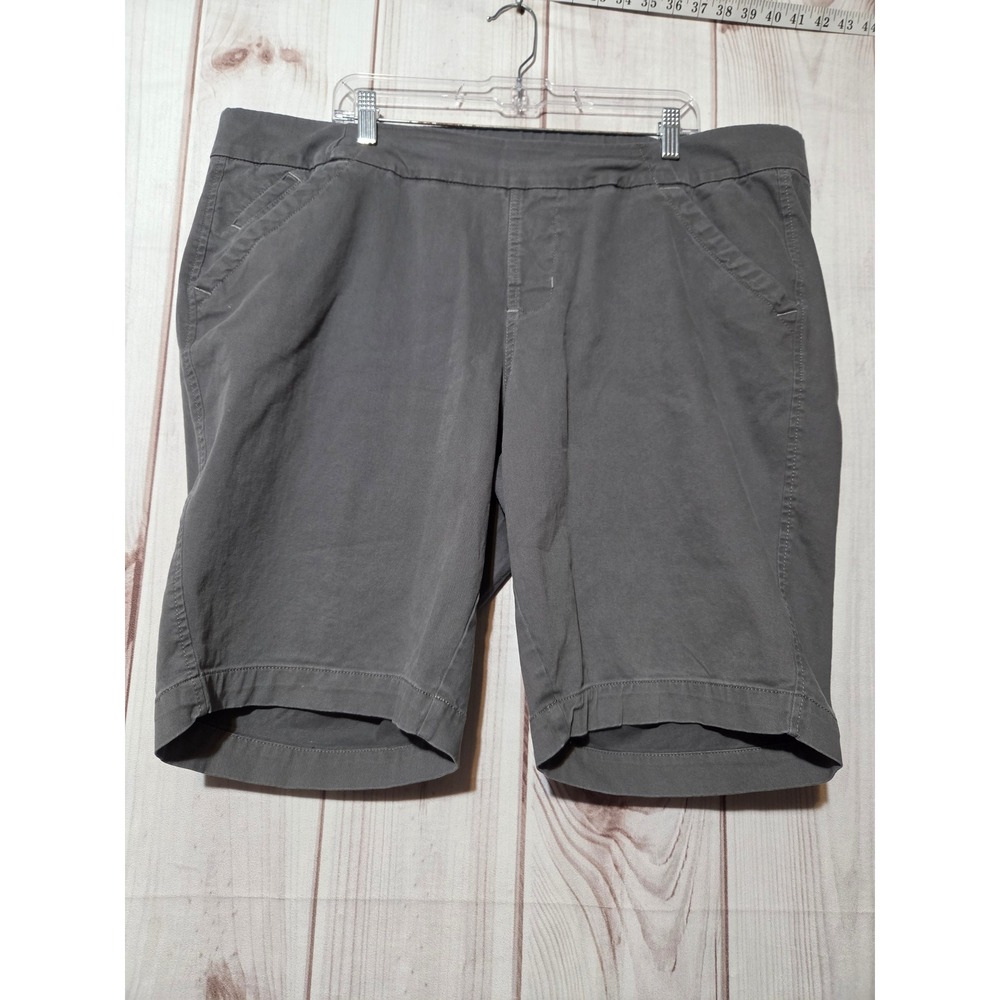Jag Jeans Womens Plus Size 22W Classic Fit Pull On Chino Shorts‎ Grey Stretch